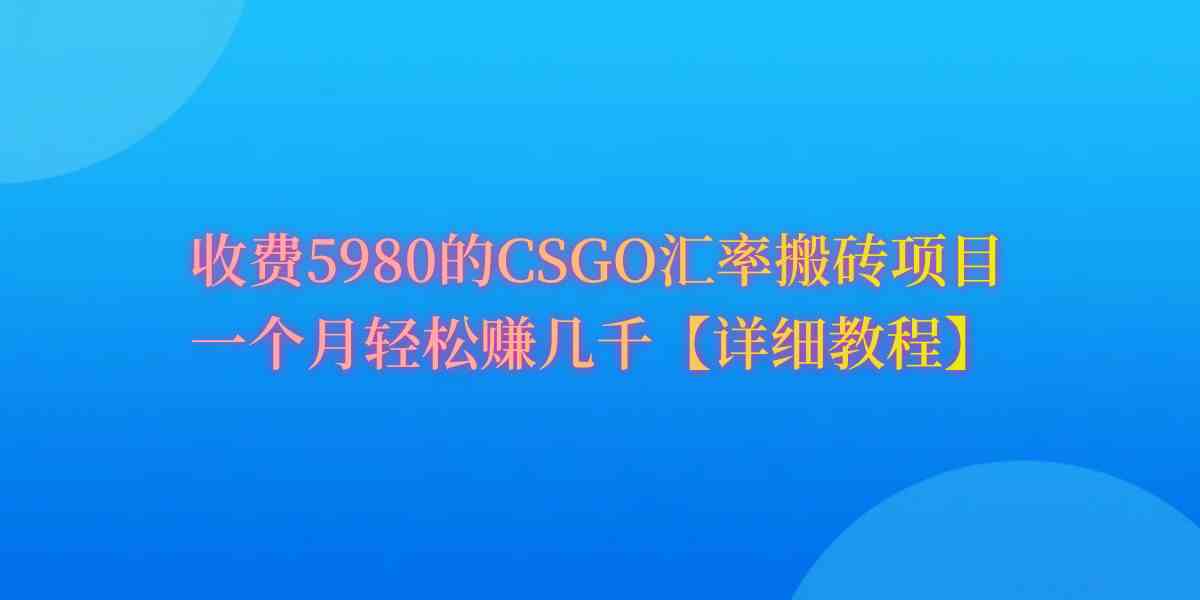 （9776期）CSGO装备搬砖，月综合收益率高达60%，你也可以！-白芸资源网