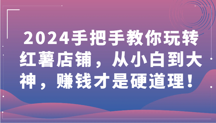 2024手把手教你玩转红薯店铺，从小白到大神，赚钱才是硬道理！-白芸资源网