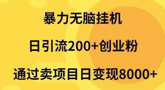 （9788期）暴力无脑挂机日引流200+创业粉通过卖项目日变现2000+-白芸资源网