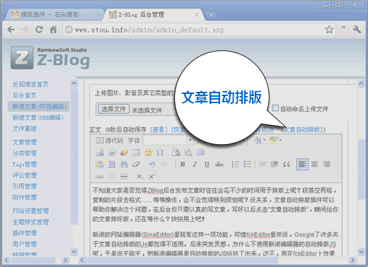 Z-Blog 文章自动排版插件AutoFormat-白芸资源网