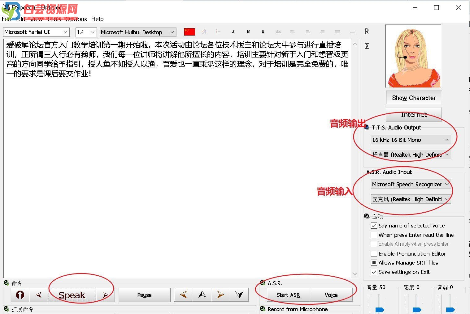 Dspeech 1.74.32 (文本阅读器)是一款功能强大的文本转语音工具-白芸资源网