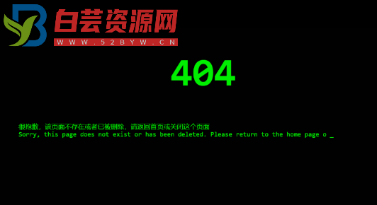 代码输入404页面html源码分享-白芸资源网