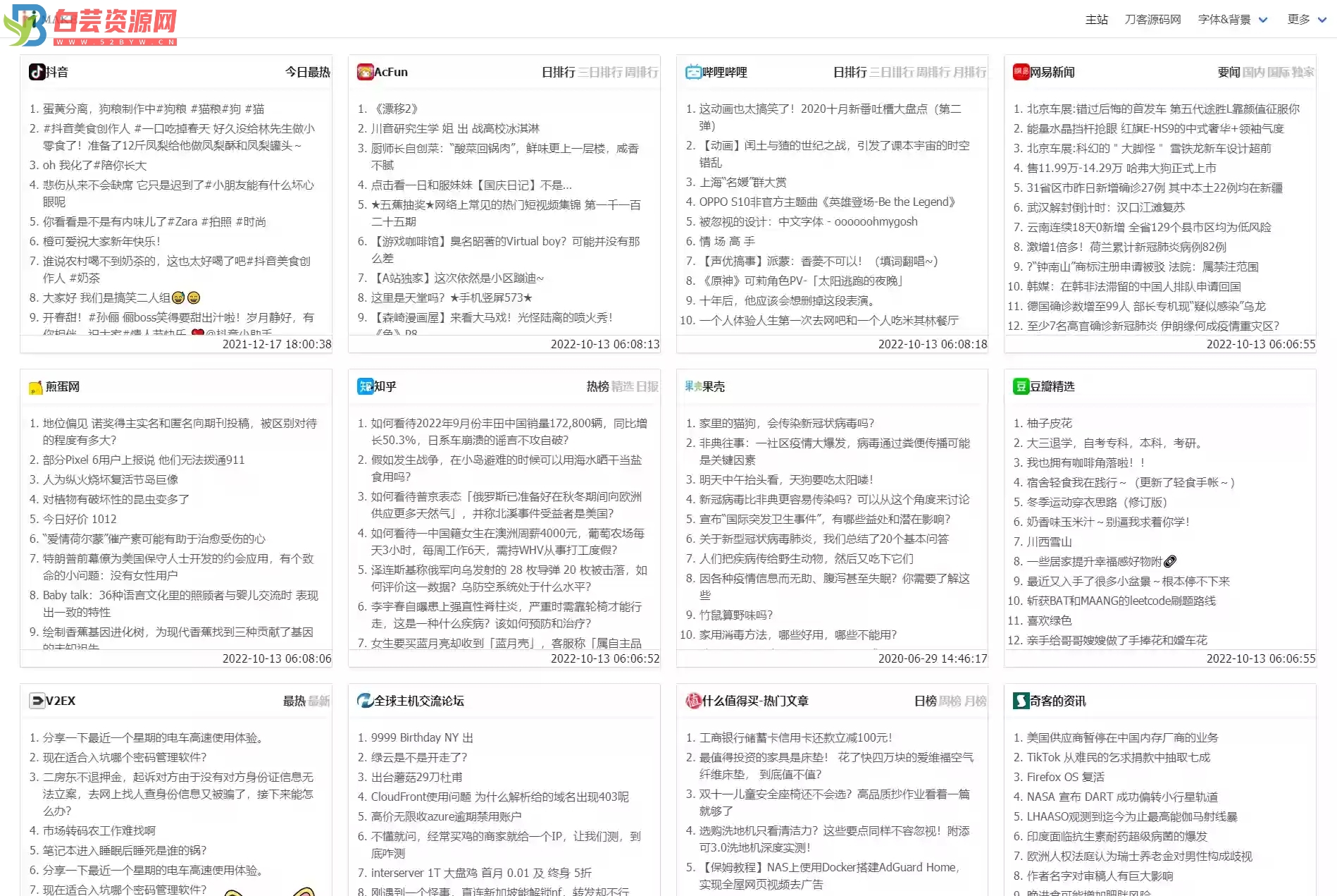 全新热搜热门榜内容系统聚合源码-白芸资源网