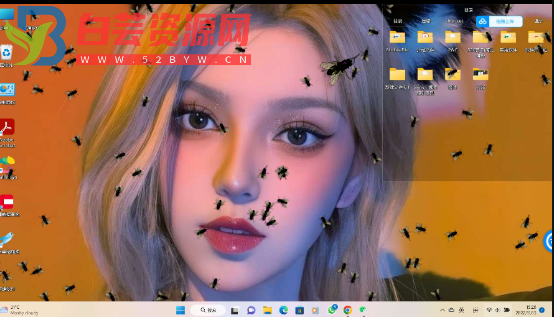 恶搞软件 苍蝇在你的桌面上爬，飞，可设置苍蝇数量-白芸资源网