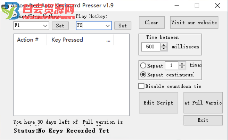 自动键盘按压 Autosofted_Auto_Keyboard_Presser v1.9-白芸资源网