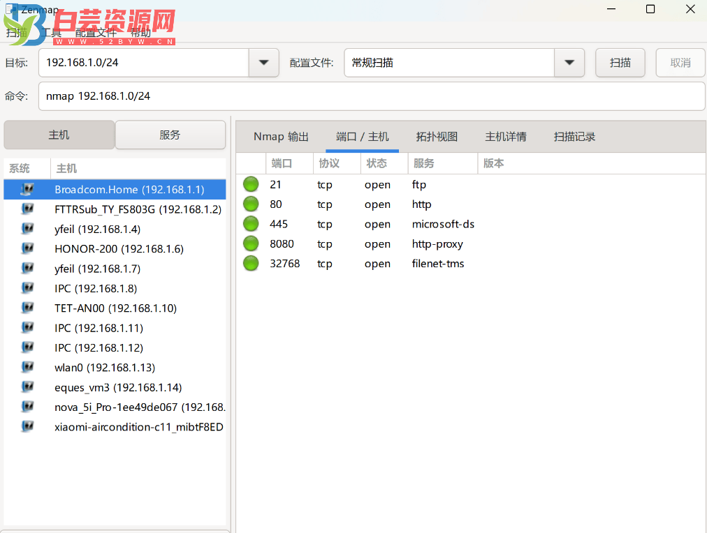 Nmap 7.95 – Zenmap 汉化版，端口扫描、网络嗅探工具-白芸资源网